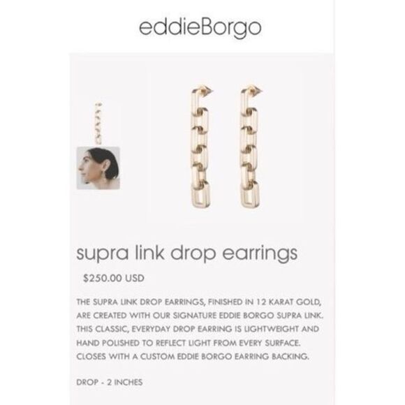 EDDIE BORGO Supra Link Necklace and Earrings $675 MSRP Brand New in Packages - Picture 5 of 11